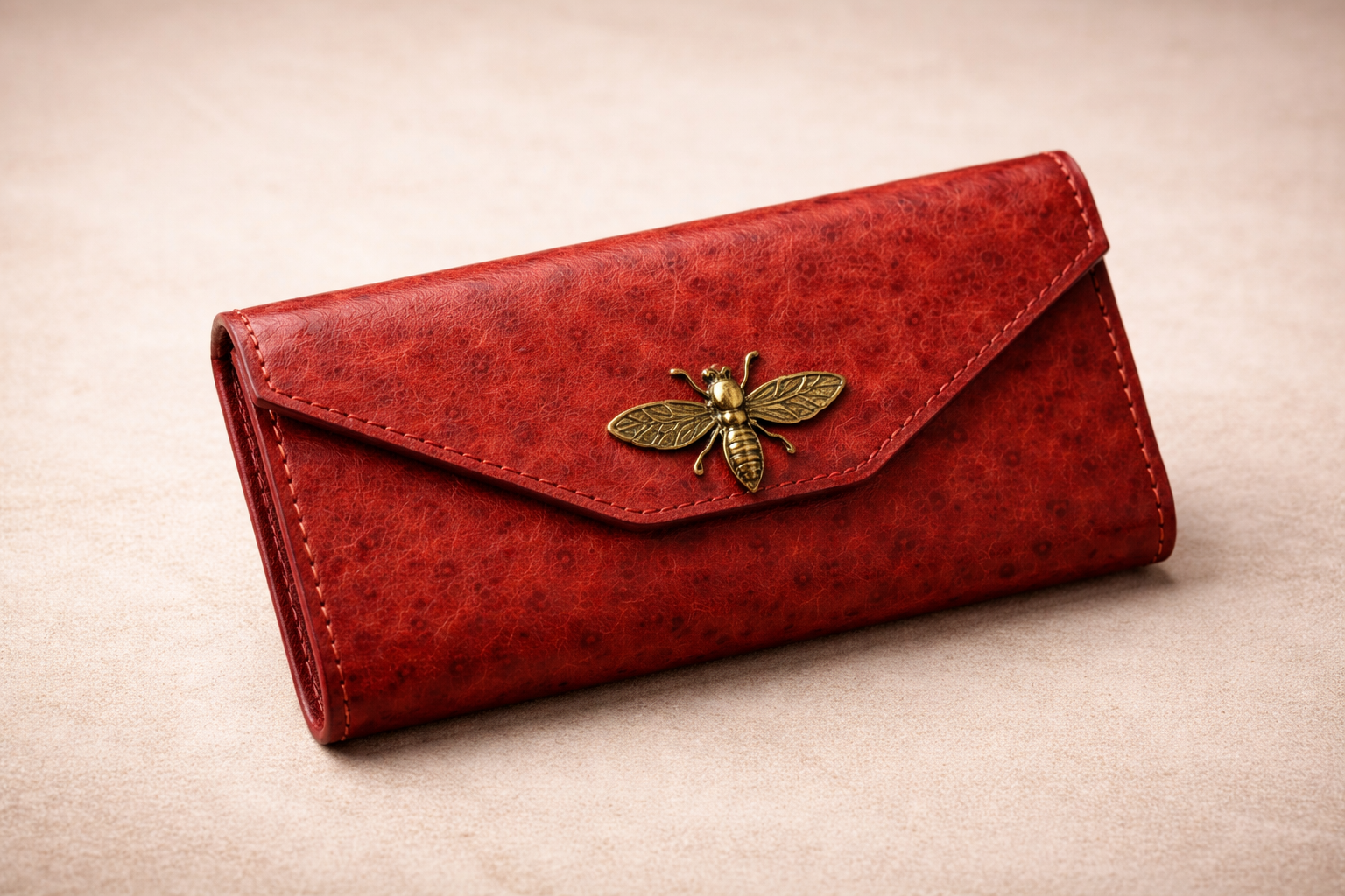 Naisten Punainen Nahkalompakko